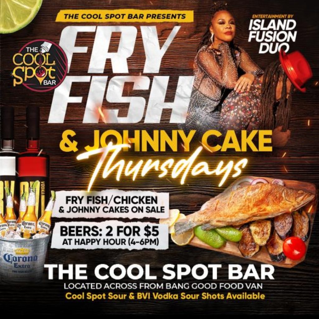 Island Fusion Duo at The Cool Spot Bar Fry Fish & Johnny Cake