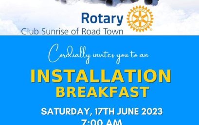 Installation Breakfast Club Sunrise of Road Town Rotary at The Moorings