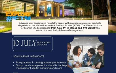Tourism & Hospitality Macao Scholarship Application Deadline