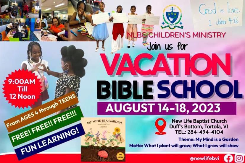 FREE Vacation Bible School New Life Baptist Church Children’s Ministry