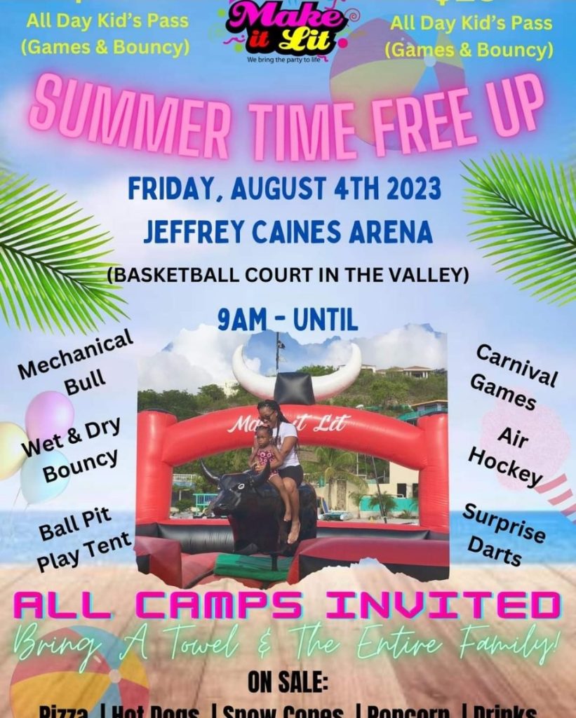 Virgin Gorda Children’s SUMMER TIME FREE UP at the Jeffrey Caines Arena Basketball Court in The Valley