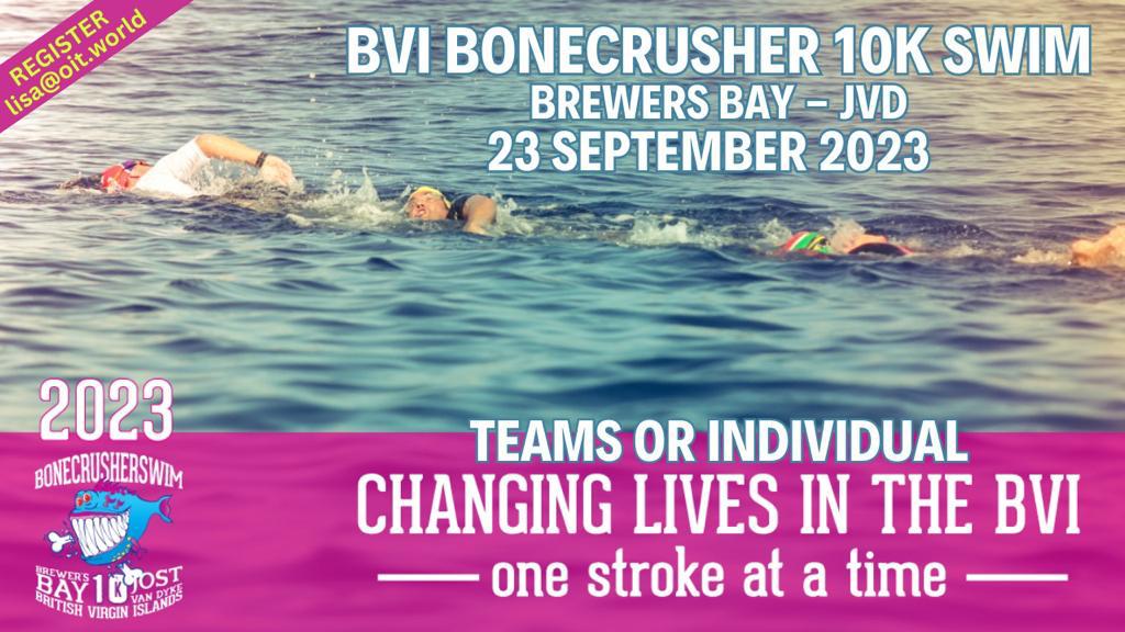 BVI Bonecrusher 10K Swim Brewers Bay to JVD 23 September 2023