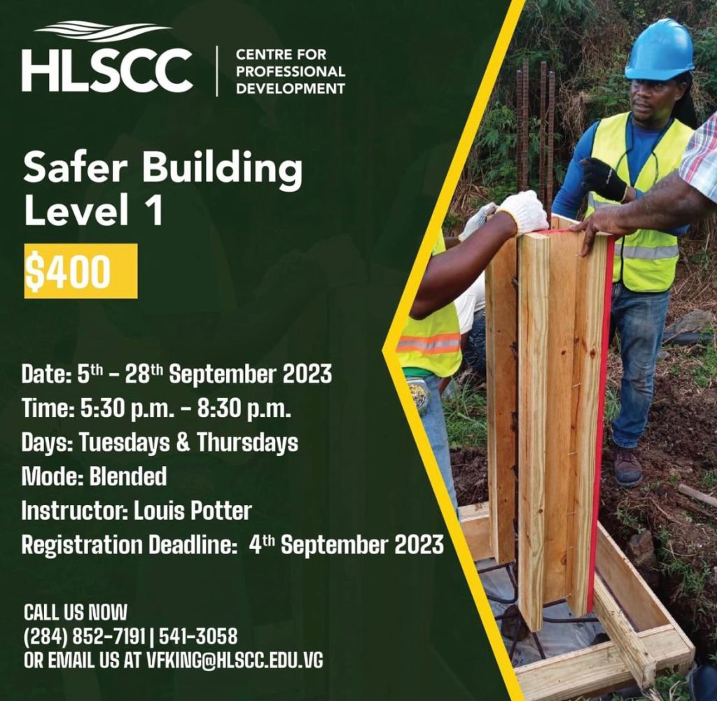 Safer Building Level 1 Registration Deadline! HLSCC Centre for Professional Development