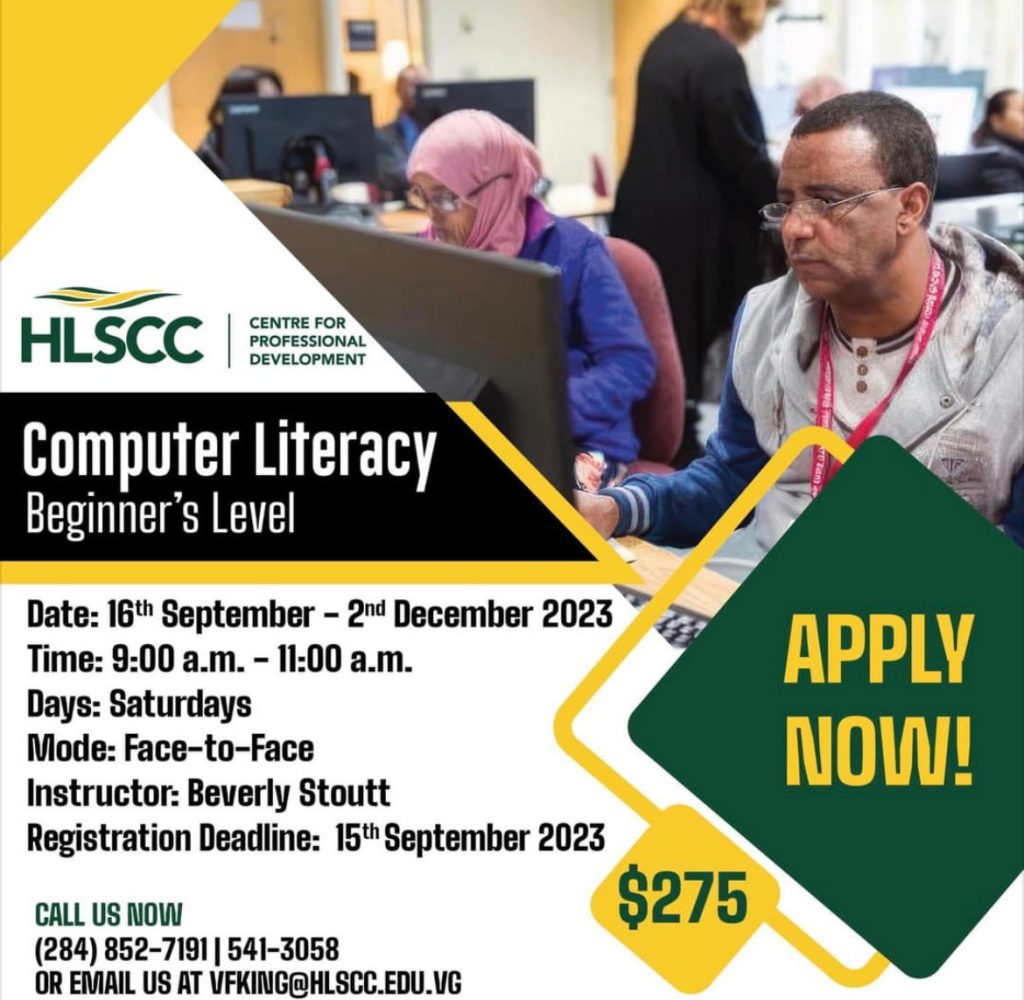 Computer Literacy Beginner’s Level Course at HLSCC Centre for Professional Development