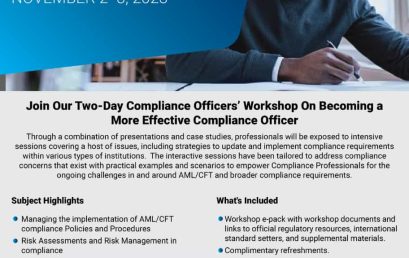 2 Day Compliance Officers’ Workshop On Becoming a More Effective Compliance Officer