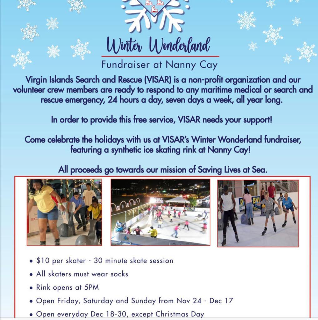 VISAR’s Winter Wonderland Skating fundraiser Nanny Cay 5pm Everyday