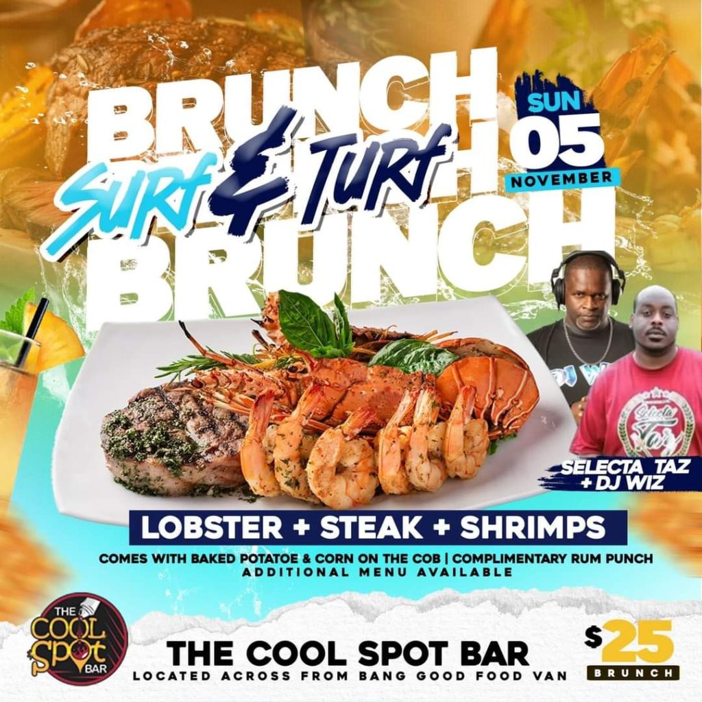 Surf & Turf BRUNCH with Selecta Taz & DJ Wiz at the Cool Spot Bar Road Town